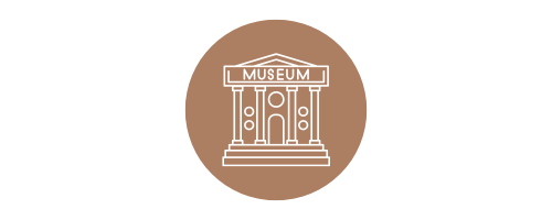 Museum icon on a brown circle with 'MUSEUM' text.